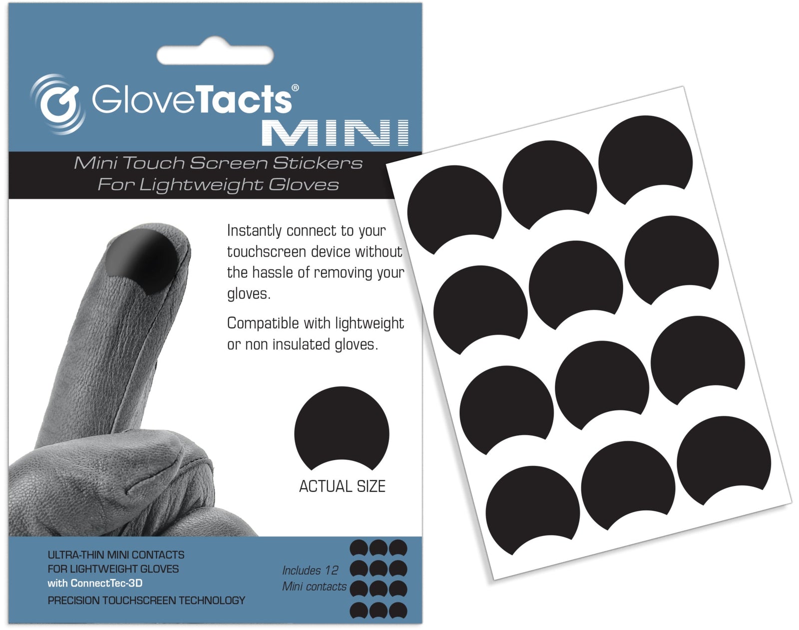 GloveTacts Mini Conductive Stickers - 12 stickers