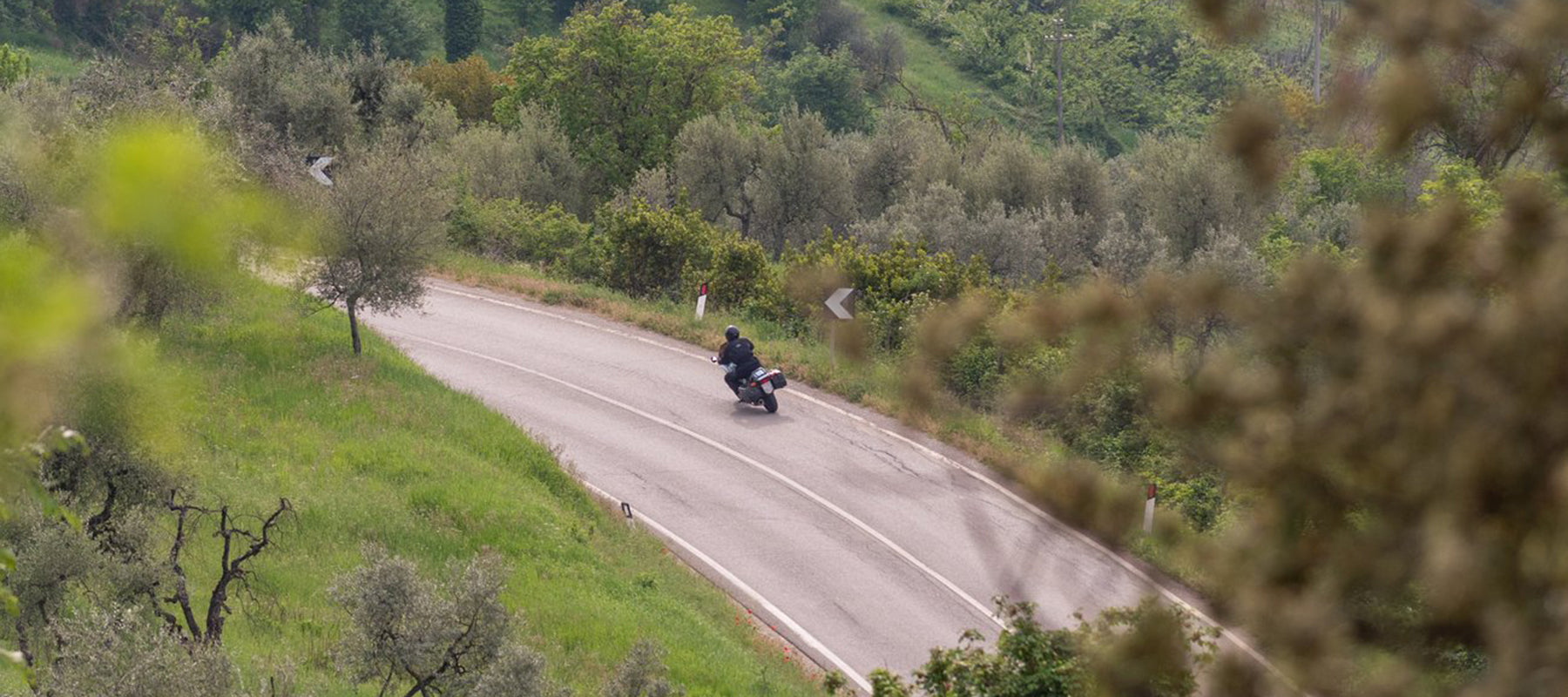 Motorcycle rider taking a turn