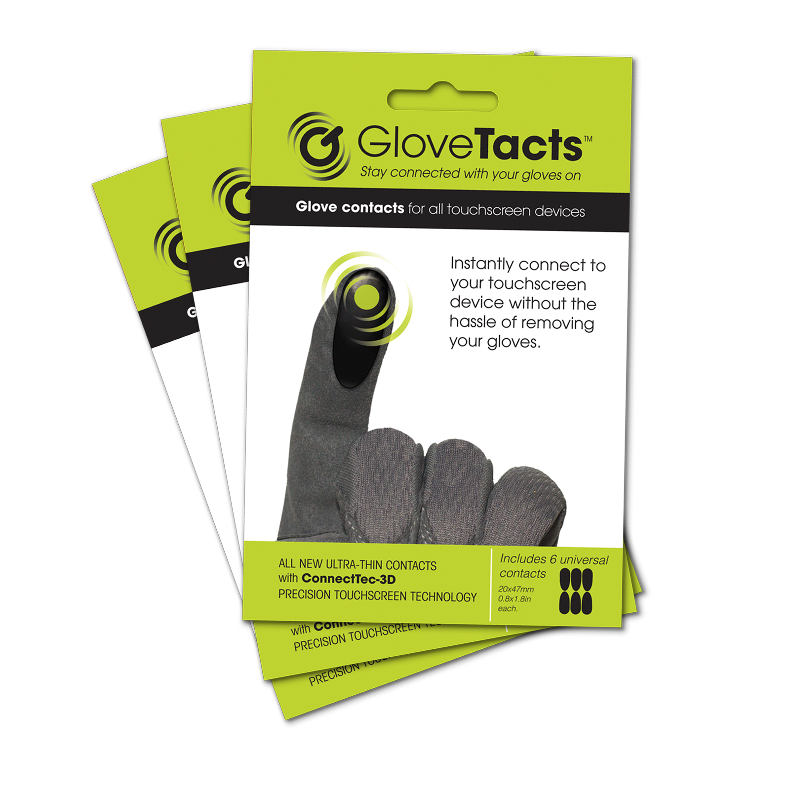 3 Pack of GloveTacts Conductive Stickers - 18 stickers and FREE SHIPPING
